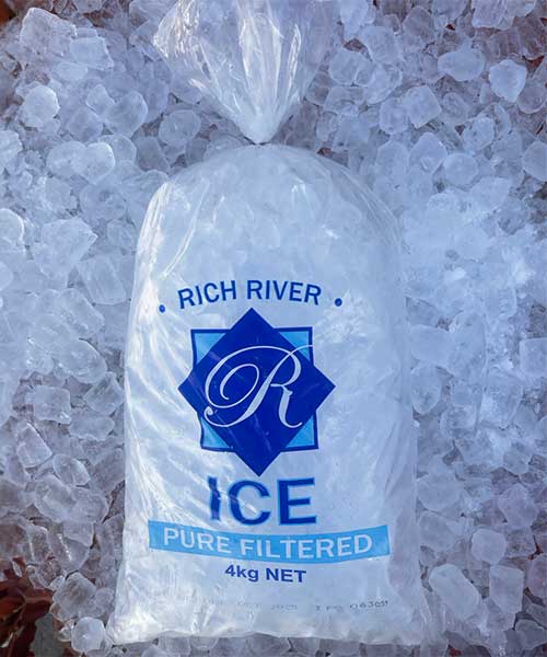 Rich River Ice Echuca 4kg bagged ice from rich river ice